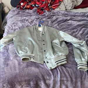 Silver Vintage Bomber Jacket